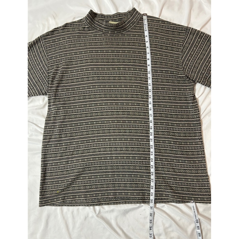 Vintage LL Bean Mens XL Mock Neck Fleece Sweater Fair Isle Nordic Cotton Ski USA - Picture 11 of 14